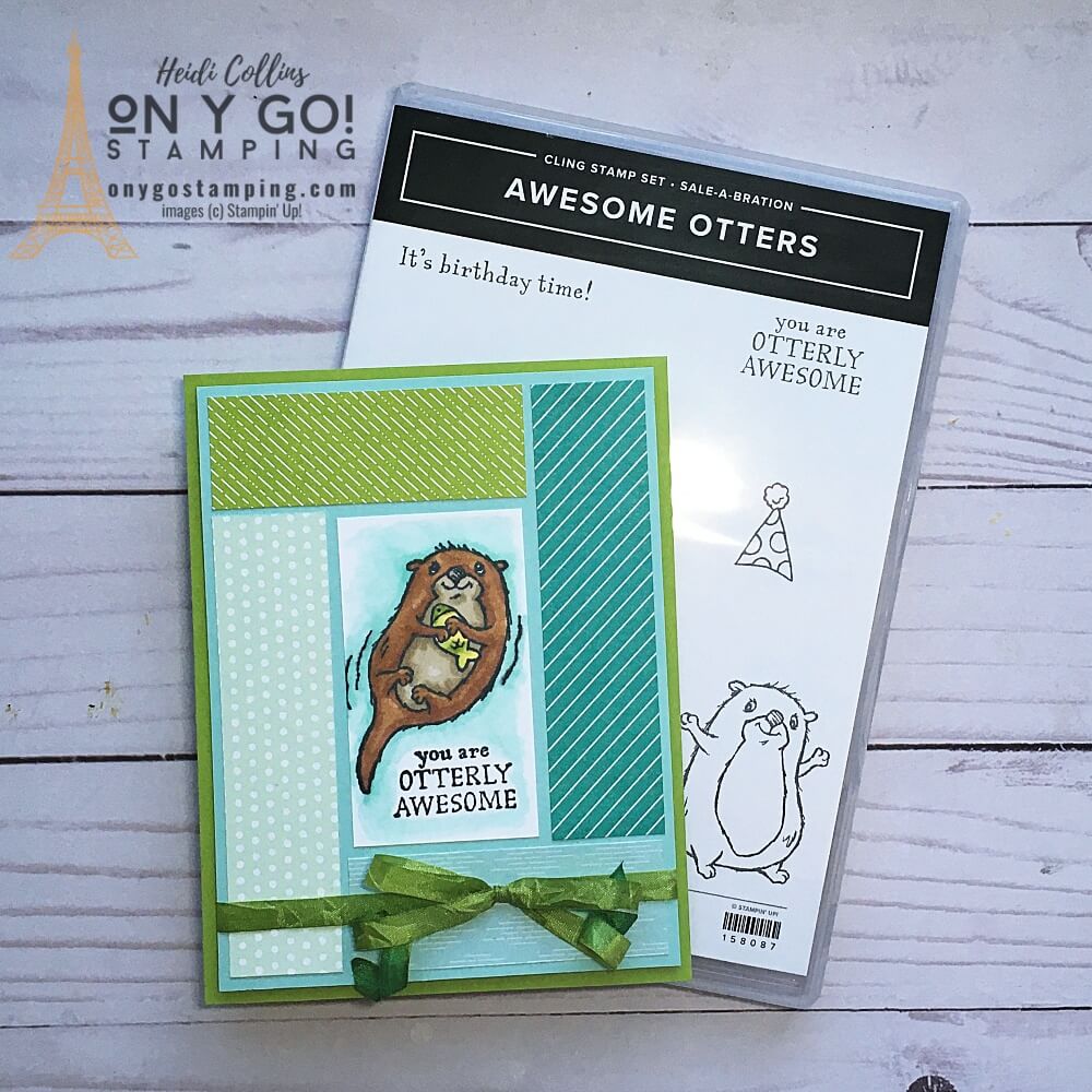 Awesome ottters sale a bration 2022 card with patterned paper