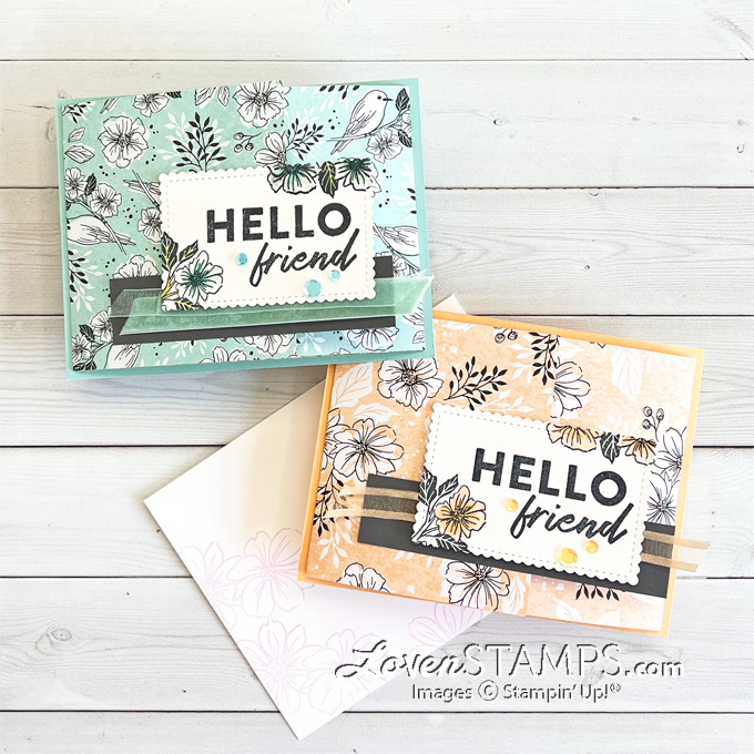 Friendly hello dsp card base sab 2022 stampin up fun fold video tutorial blends