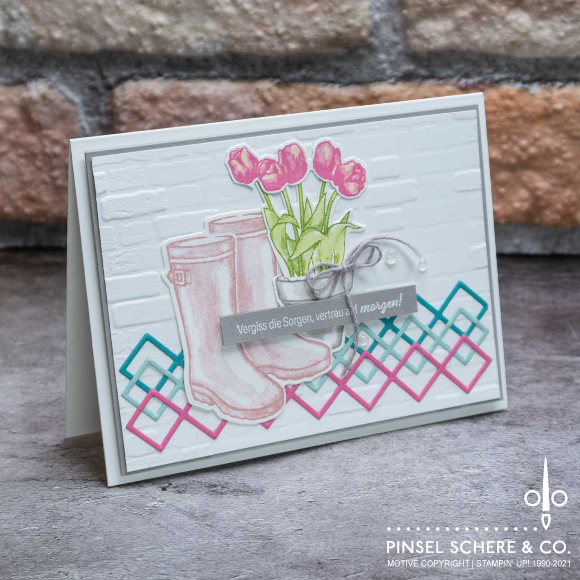 Stampin up flowering rain boots am besten zusammen pinselschereco alexandra grape 01