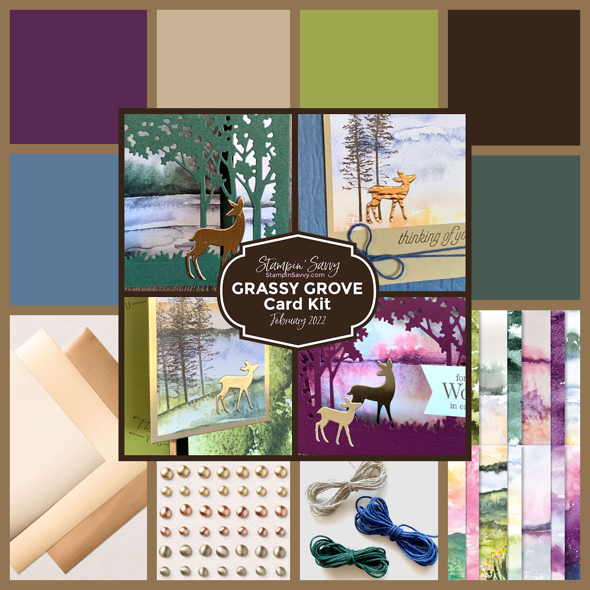 Grassy grove kit feb 2022 stampin savvy