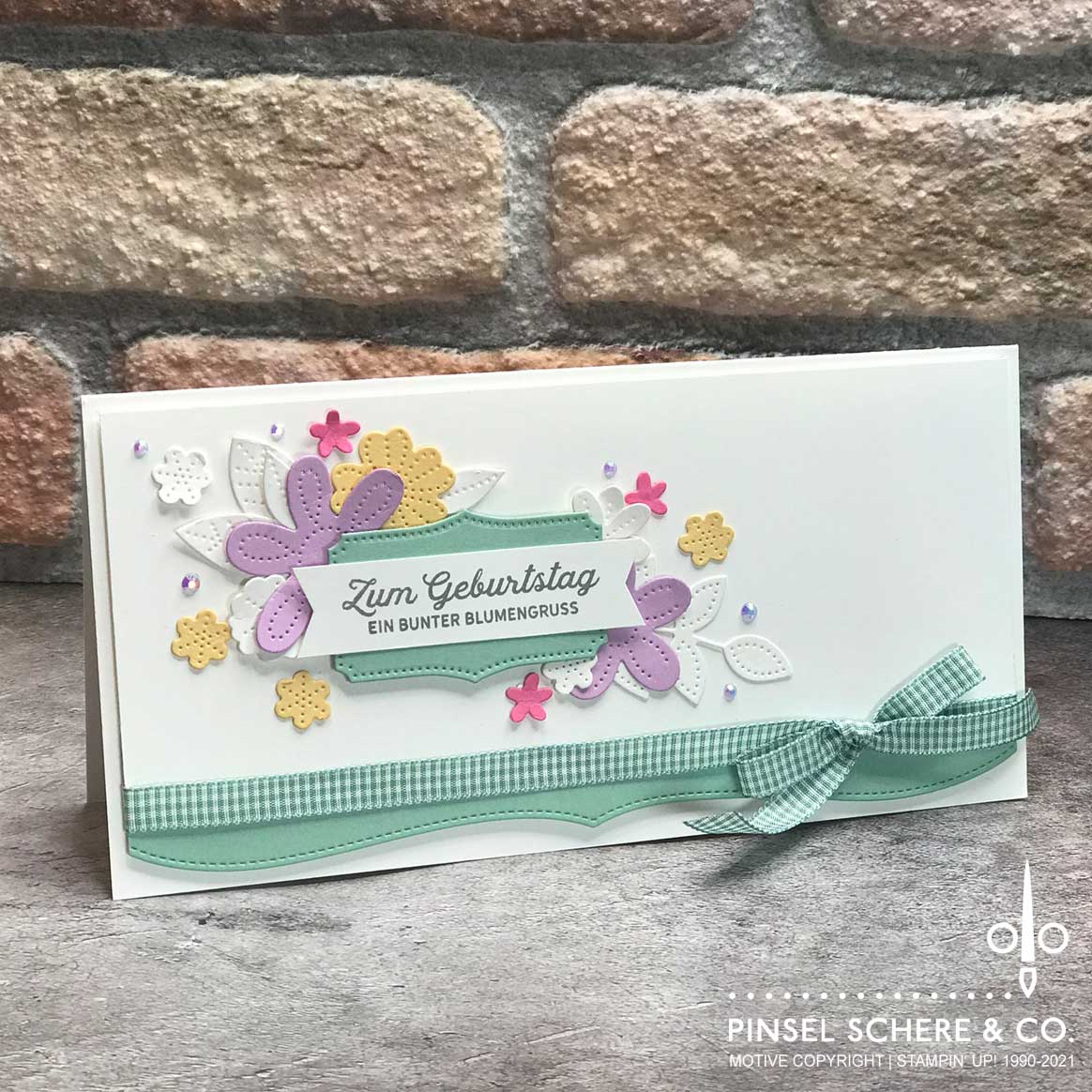 Stampin up karten im hochformat perforierte blumen blumenverziert pinselschereco alexandra grape 02