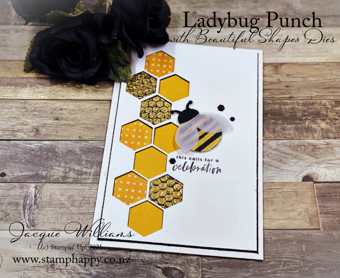 Stampin up abstract beauty beautiful shapes hexagon beehive bee jacque williams hive 3d geometric