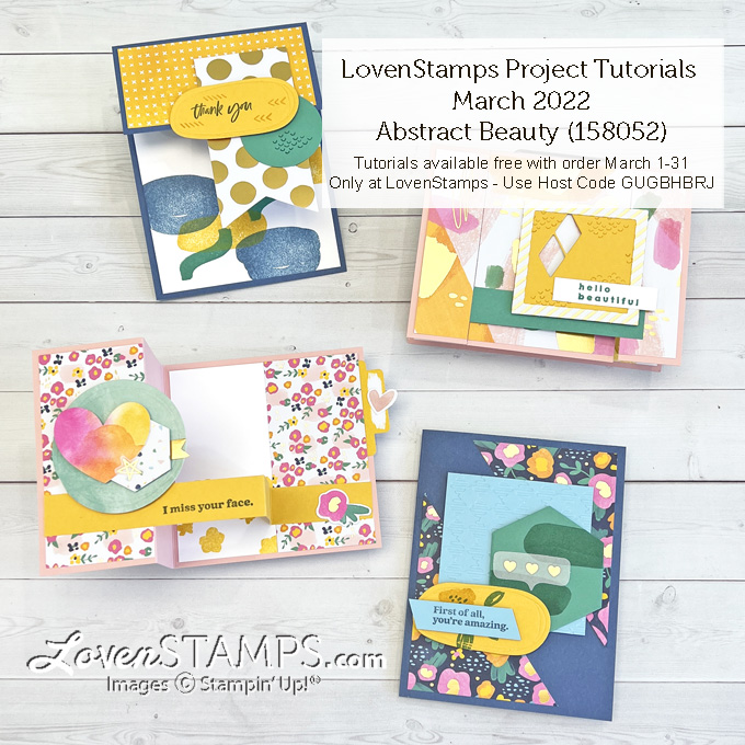 4 projects hello beautiful abstract beauty stampin up suite tutorials lovenstamps