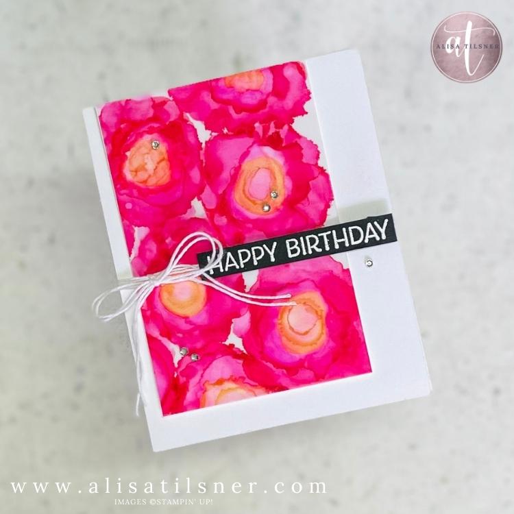 Alcohol ink roses card