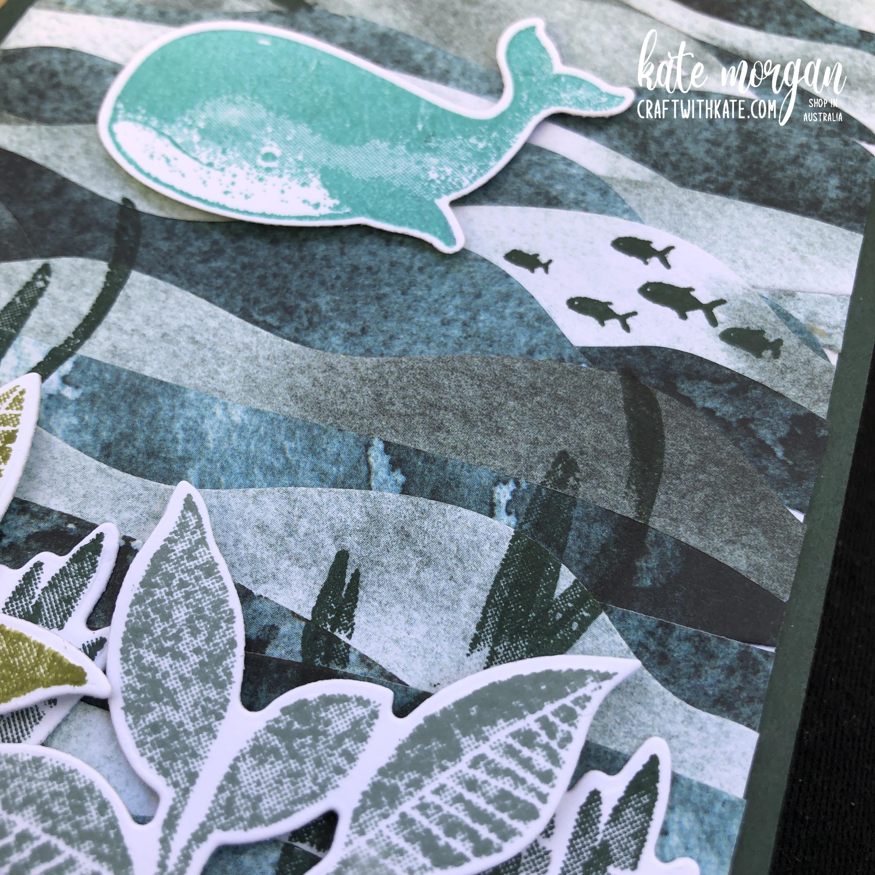 Horizon dies  whale of a time   plentiful plants card by kate morgan  stampin up australia 2022 close up