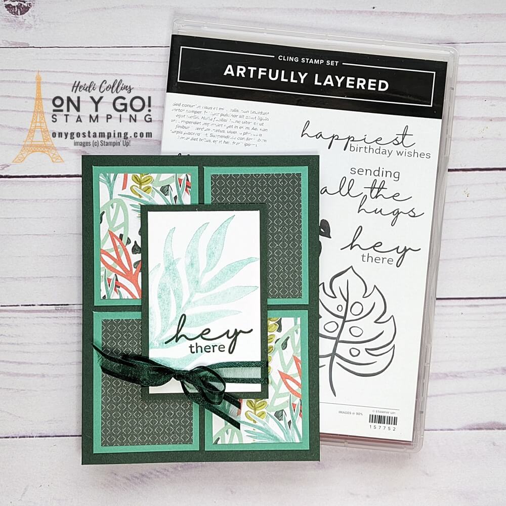 Card sketch artistically layered 4 squares