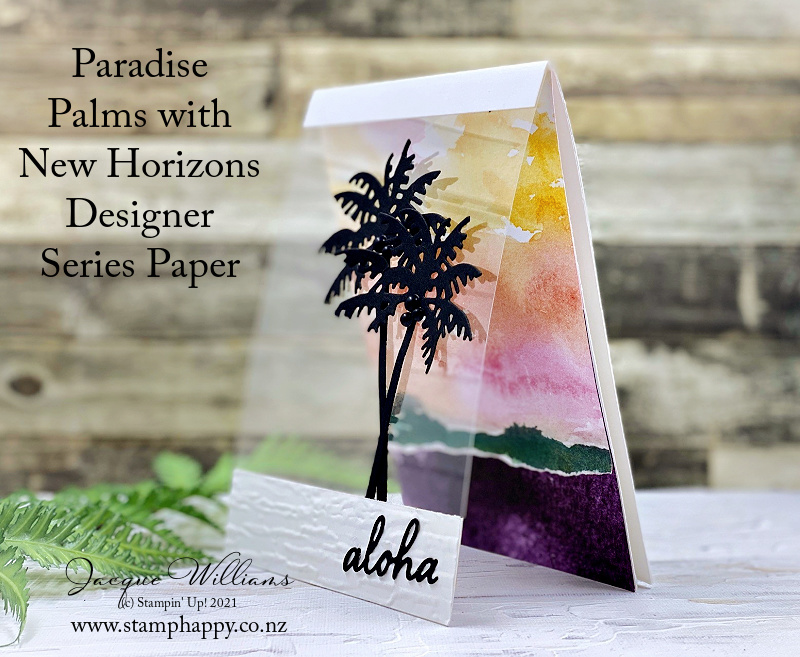 Stampin up new horizons paradise plams on the horizon window double opening jacque williams fun fold