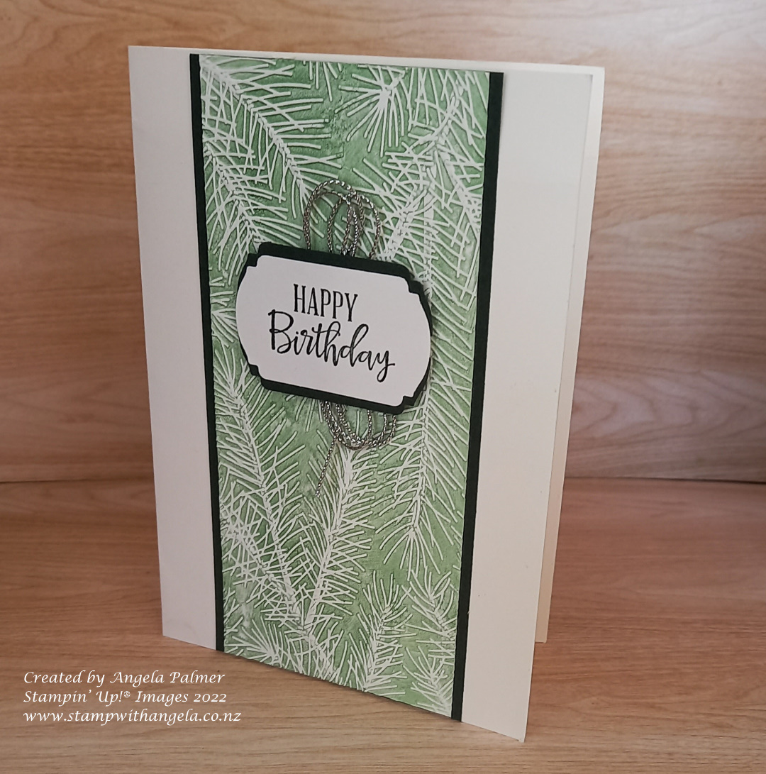 Inked embossing folder card with wintry