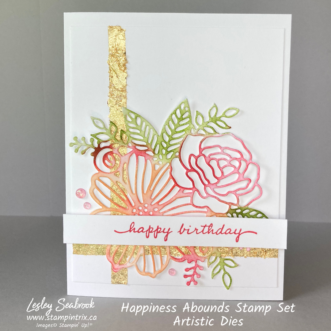 Happiness abounds stamp set with artistic dies