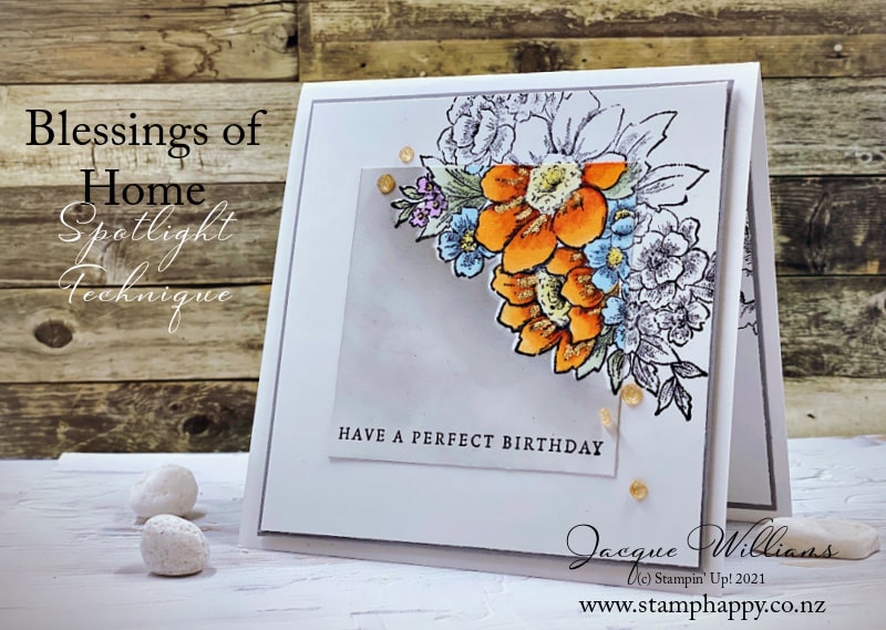 Stampin up blessings of home spotlight technique masking blending brush stamping blends jacque williams min