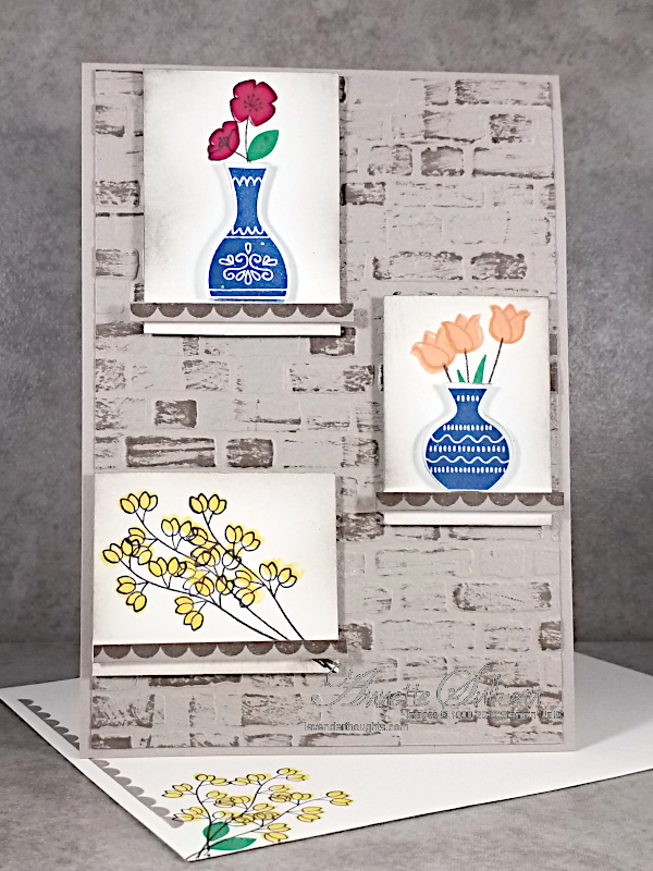 Varied vases brick wall granite sc777