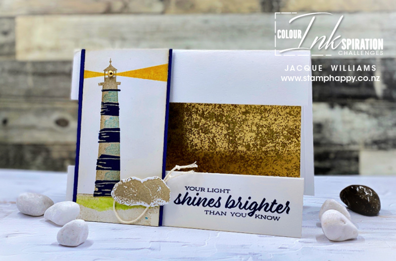 Stampin up lighthouse point fun fold two step stamping distressed gold masculine card blog