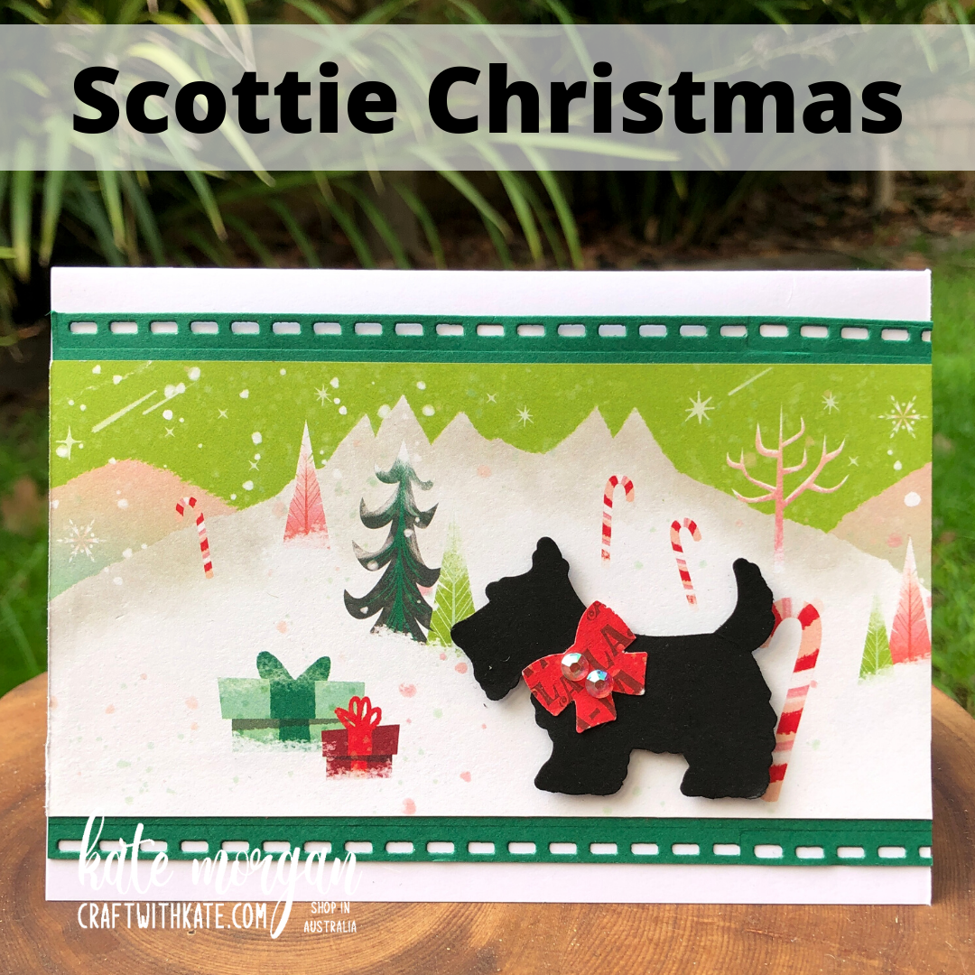 Scottie dog christmas card by kate morgan  stampin up australia  heart of christmas 2022