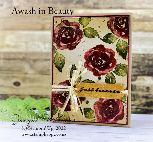 Stampin up awash in beauty organic beauty true beauty merry merlot vintage new zealand cards jacque williams