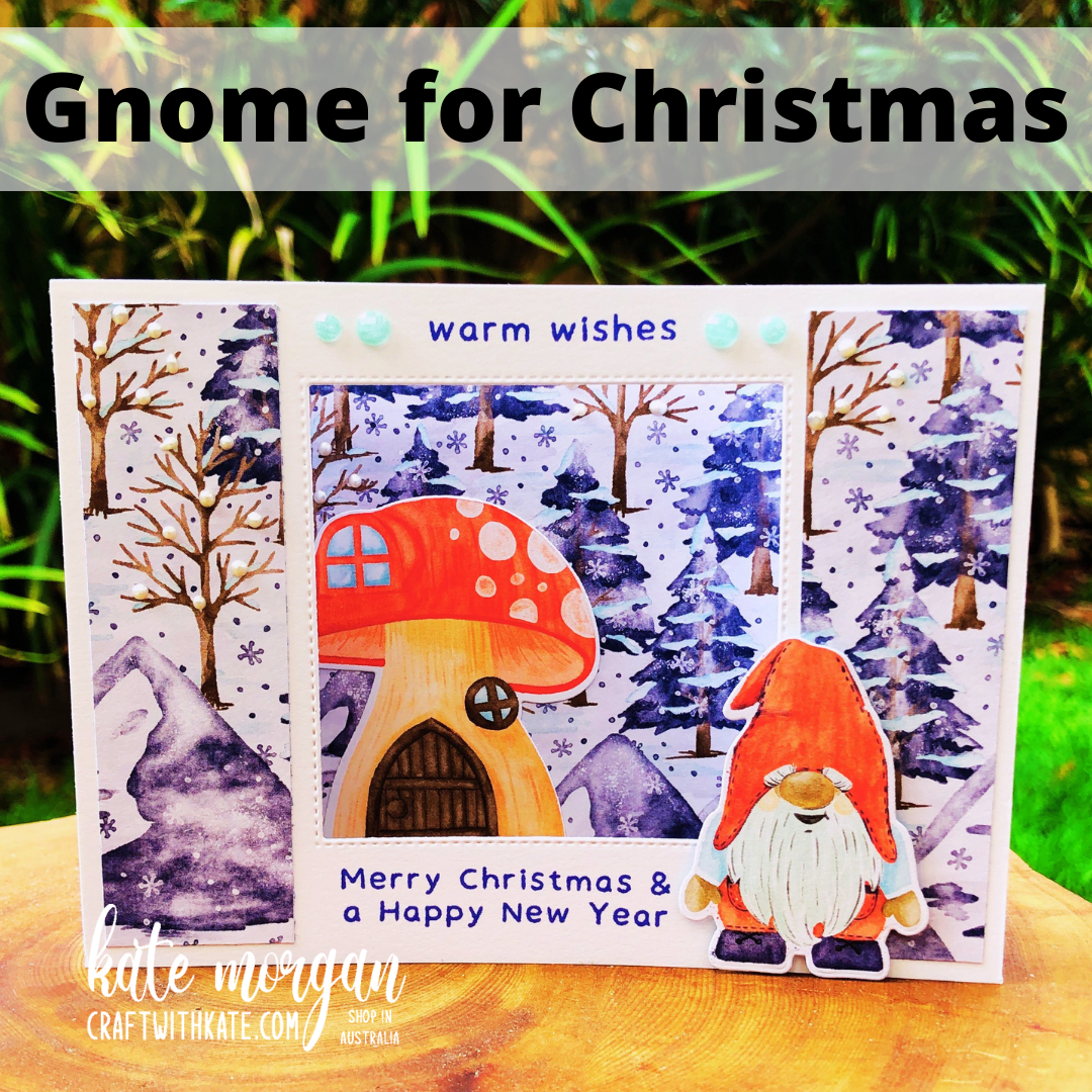 U fold window christmas card using stampin up kindest gnomes by kate morgan  australia 2022