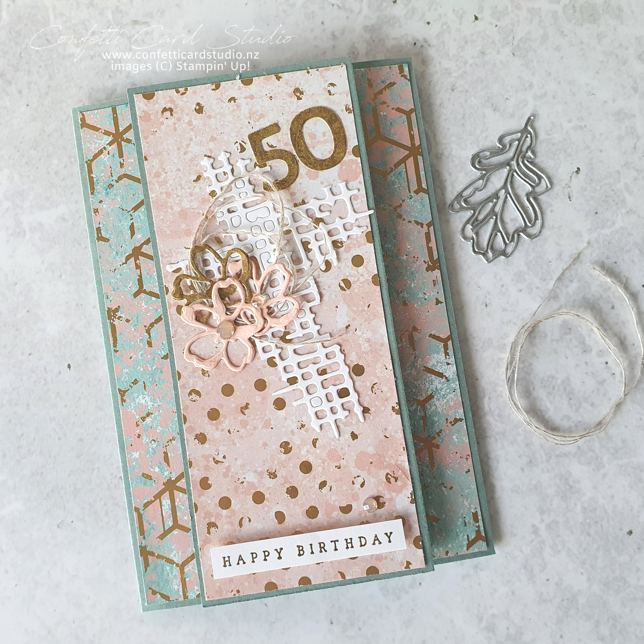 Floral cross triple fold card