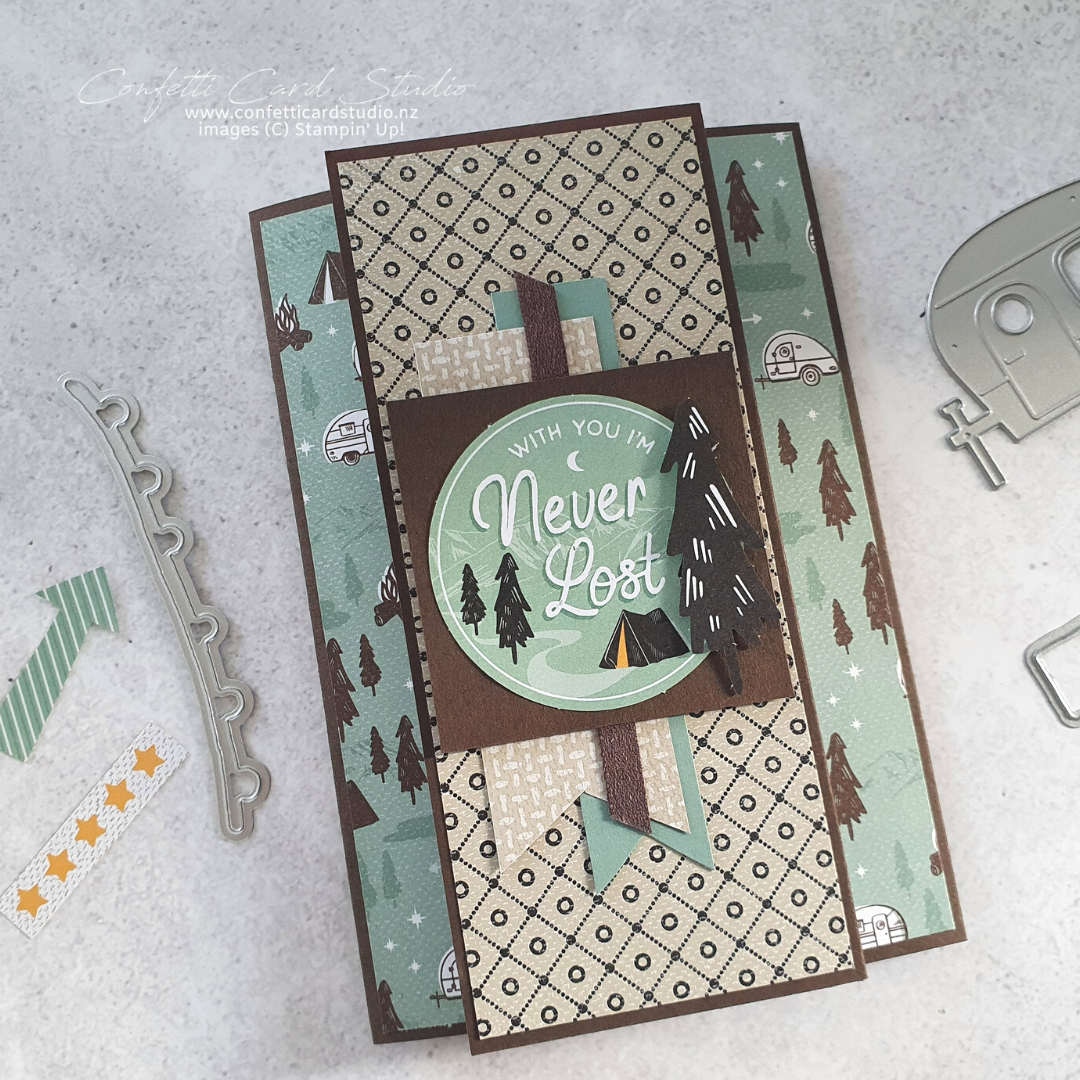 Great outdoors triple fold card sq logo