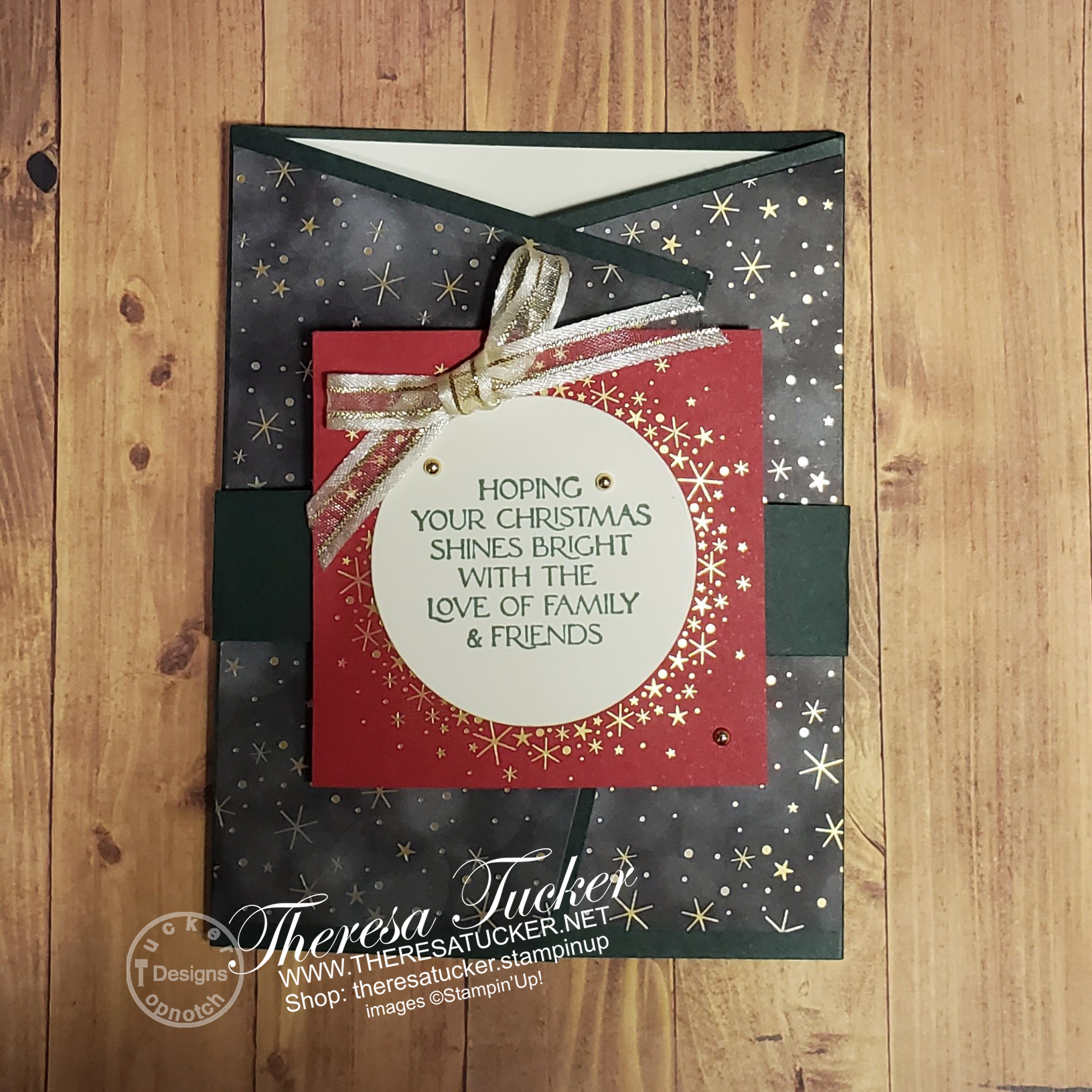 Brightest glow bundle angled tri fold card wm