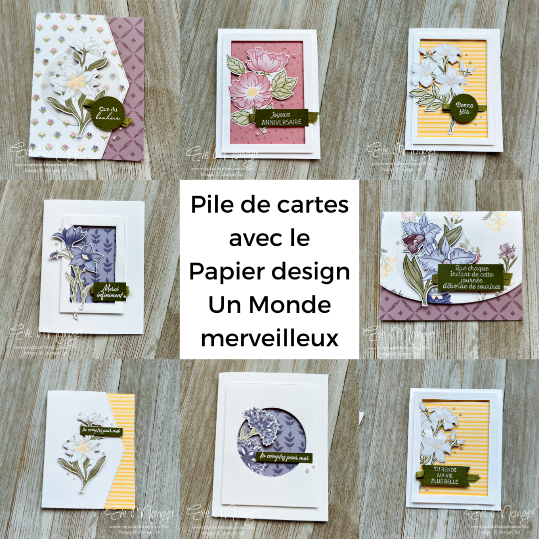 Pile de cartes avec le papier design un monde merveilleux