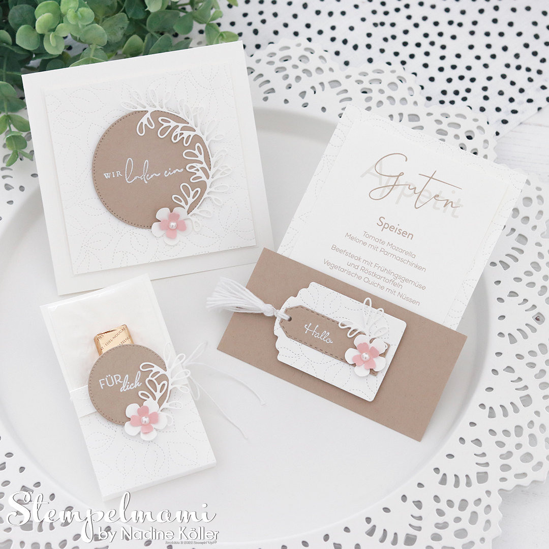 Stampin up hochzeitspapeterie einladungskarte menuekarte goodie stempelmami instagram