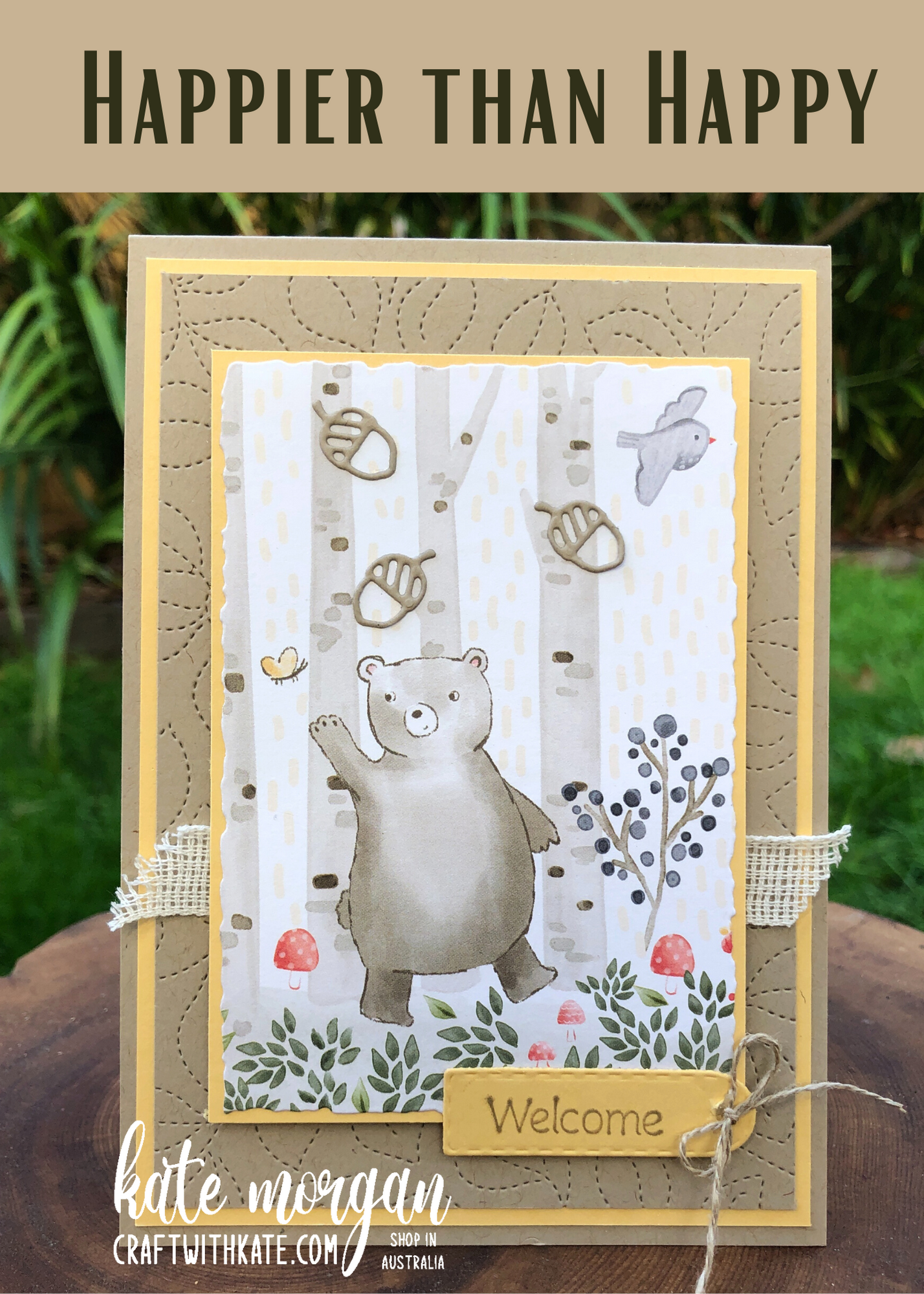 Happier than happy card by kate morgan  stampin up australia 2022