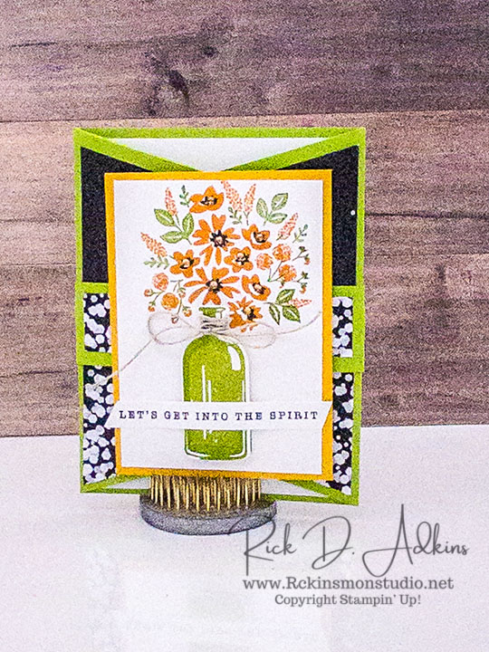 Bottled happiness angled tri fold card by rick adkins 