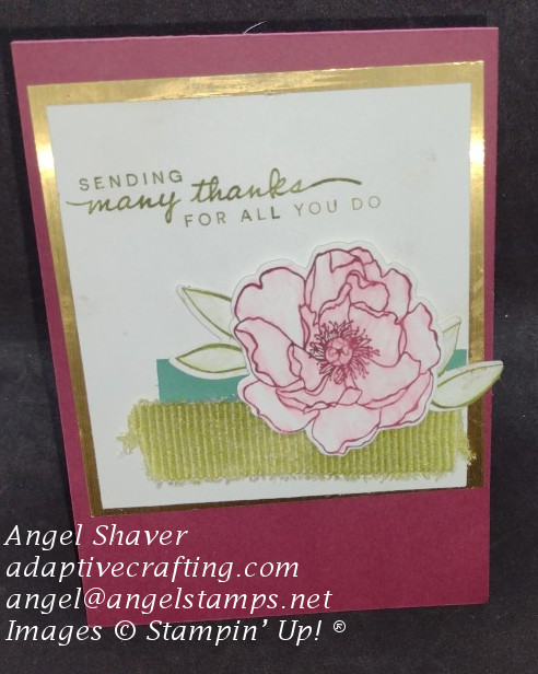 Thank you with gold bling front