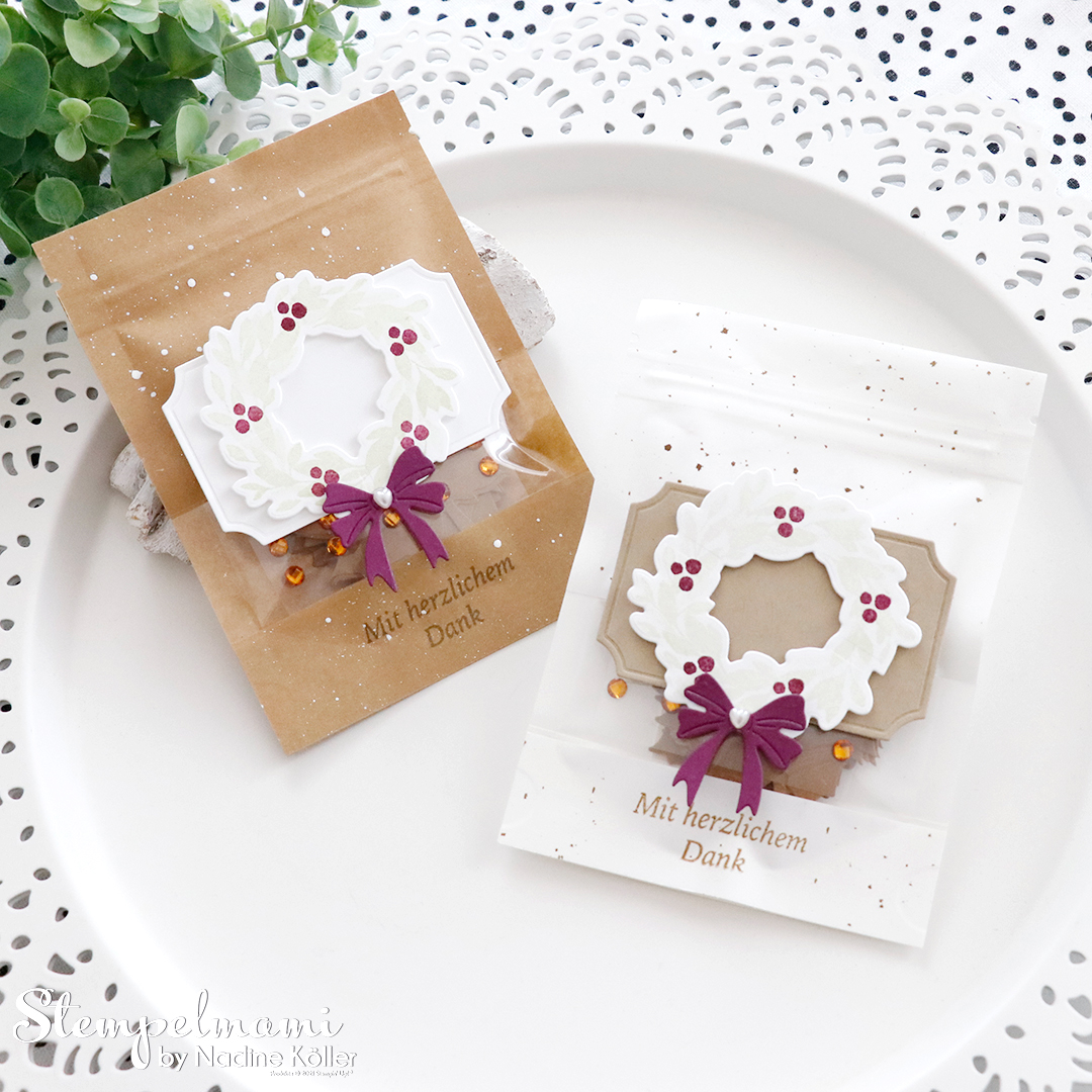 Stampin up geschenktuete mit sichtfenster landhauskranz kundengeschenk online shop bestellung stempelmami 1