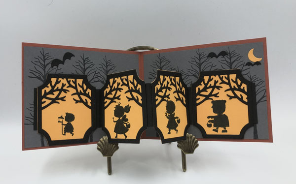 Scary cute w fold halloween card open