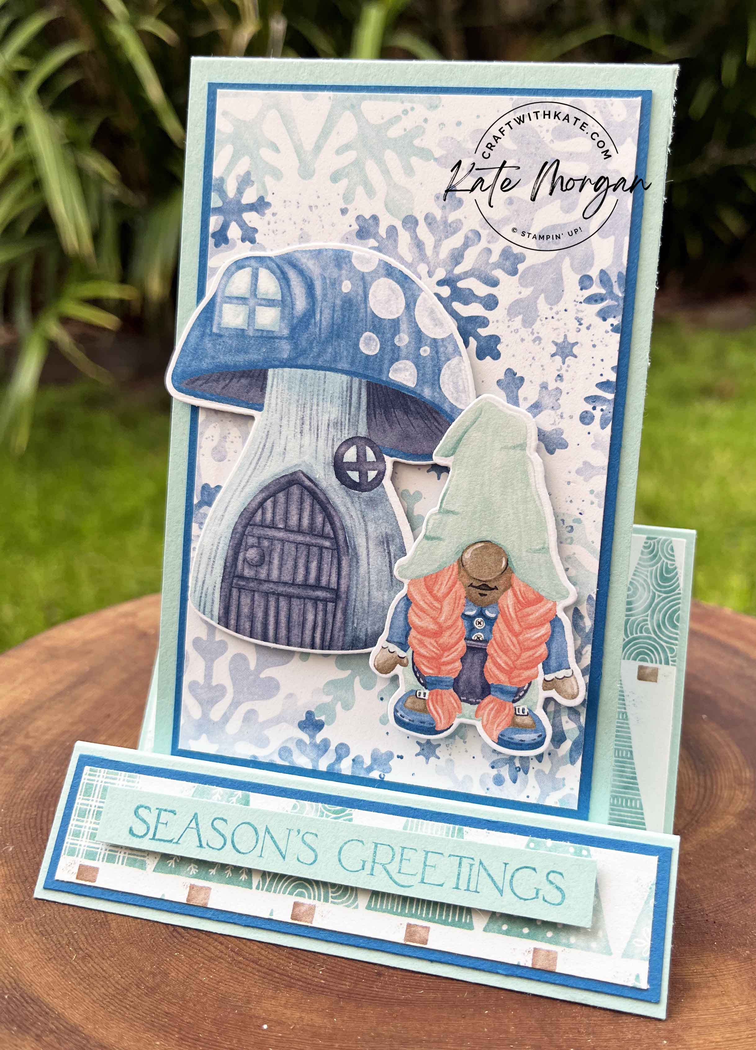 Storybook gnomes fancy fold card by kate morgan  stampin up australia 2022