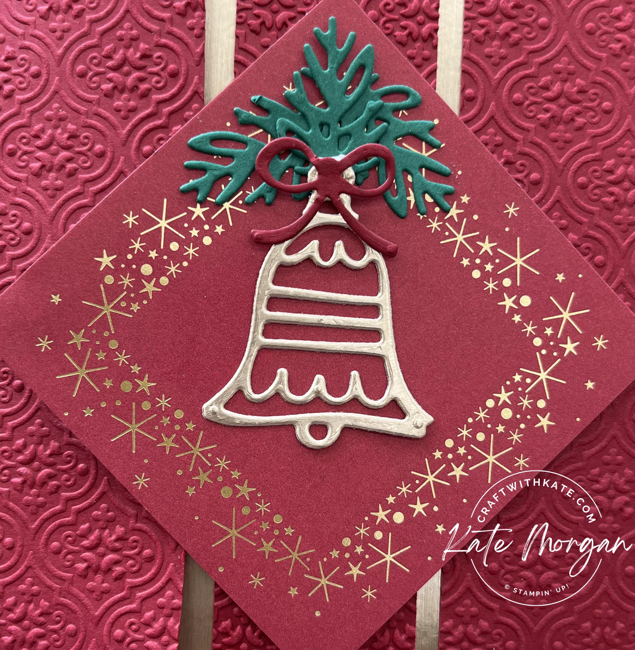 Decorated pine fancy fold card by kate morgan  stampin up auatralia 2022