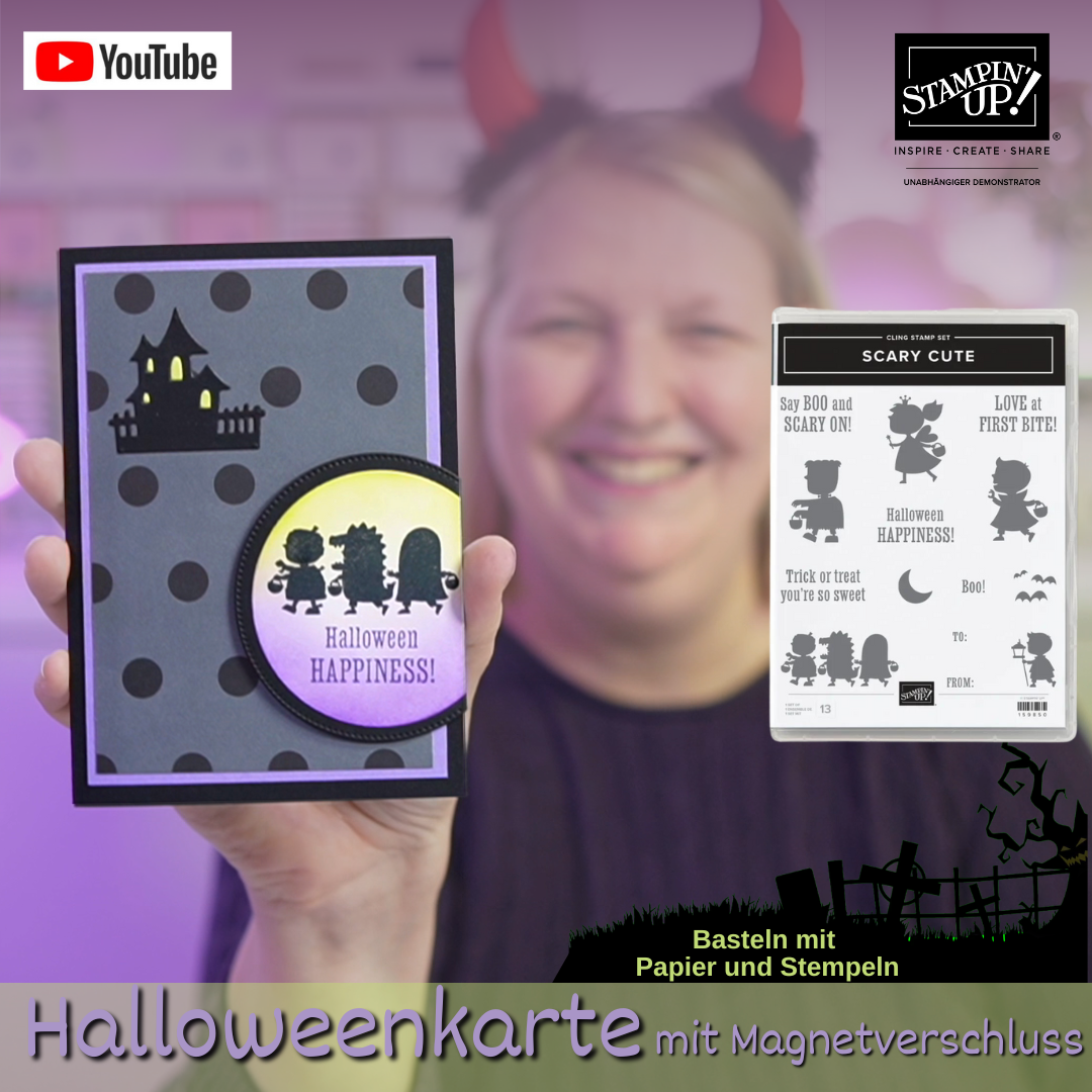 Halloweenkarte mit magnetverschluss quadrat