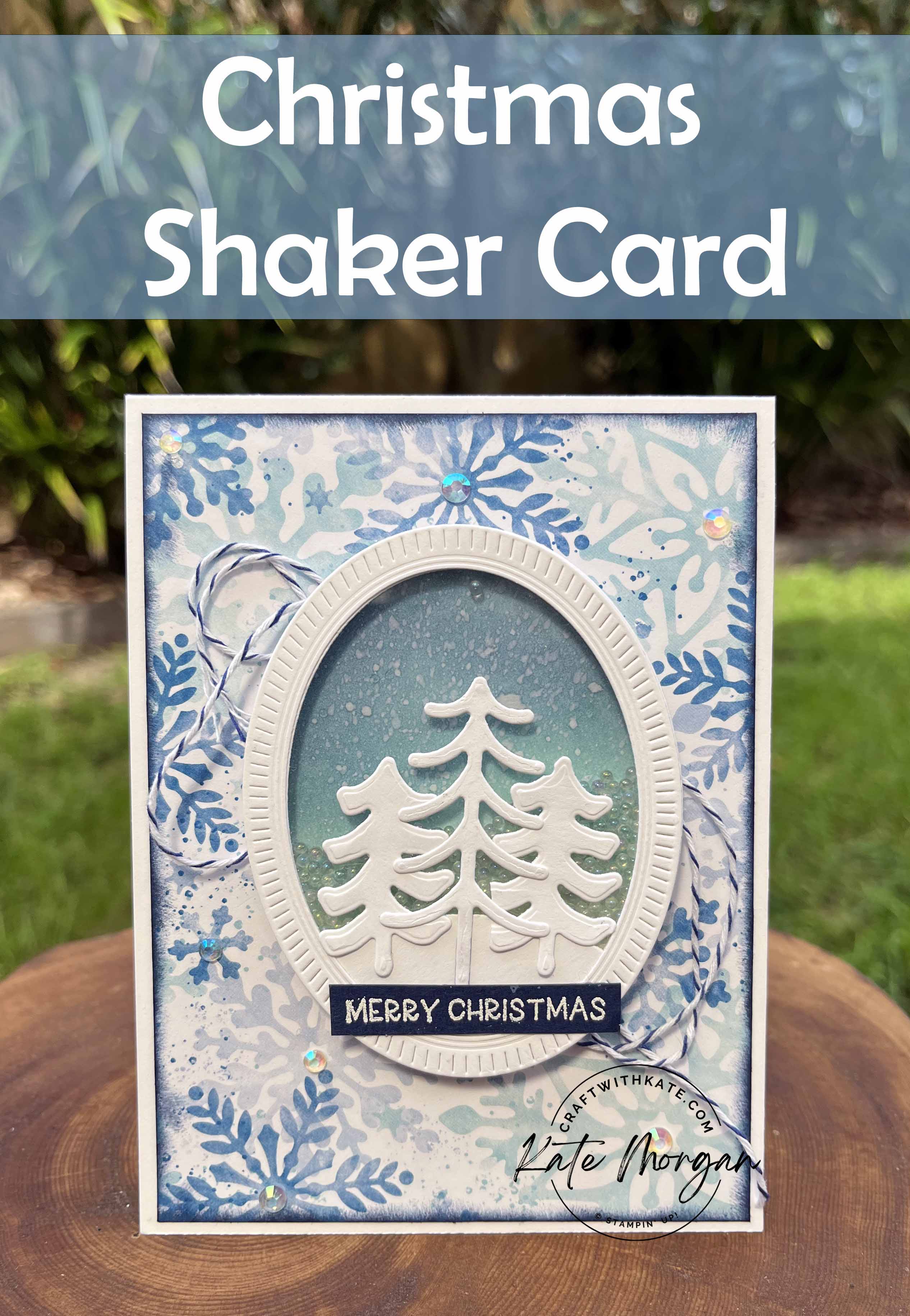 Christmas shaker card using stampin up storybook gnomes dsp  framed florets dies by kate morgant  australia 2022