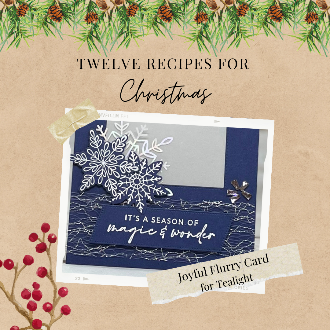 Joyful flurry card for tealight
