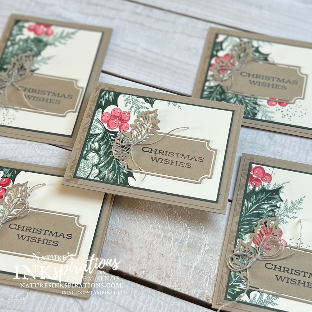 Leaves of holly christmas cards  multiples 