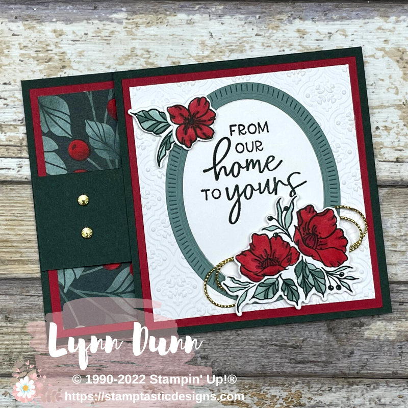 Double flap fun fold christmas card   inside oval flap