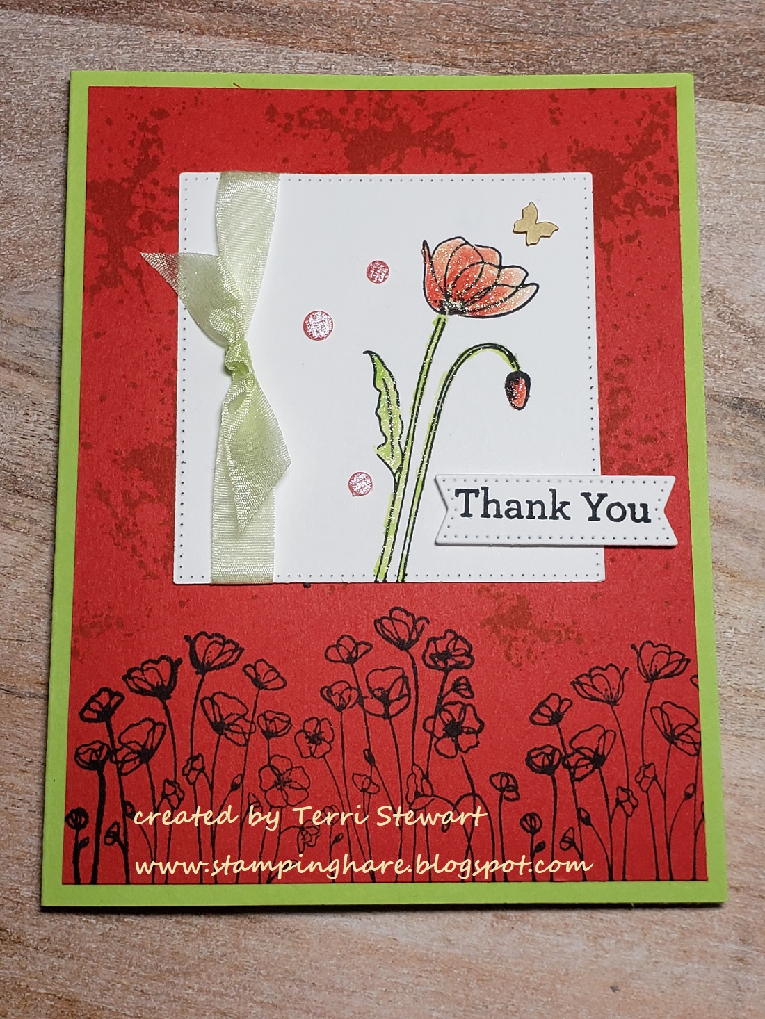 Painted poppies thank you