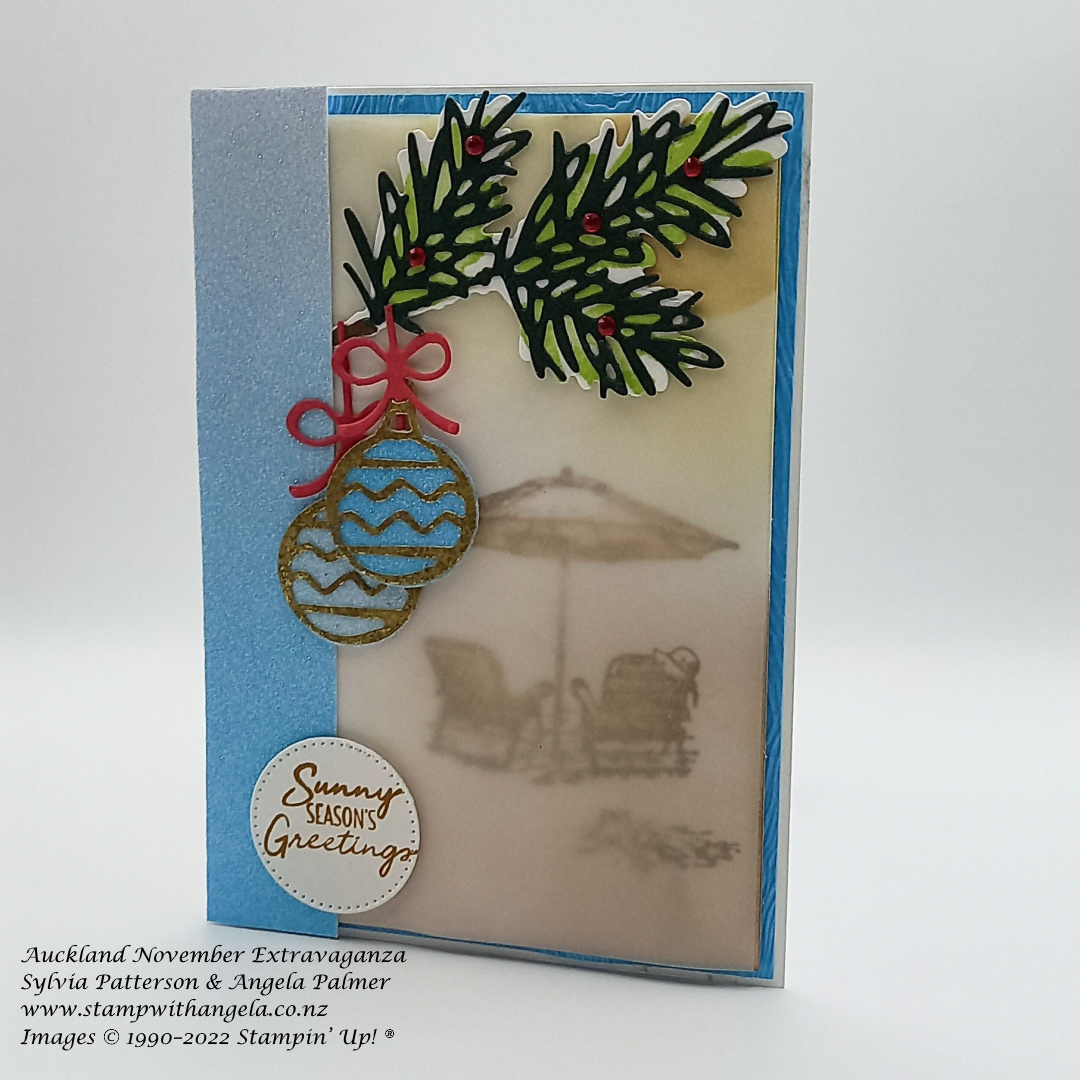 Summary christmas card sunkissed stamp set and decorated with happiness bundle with watermark