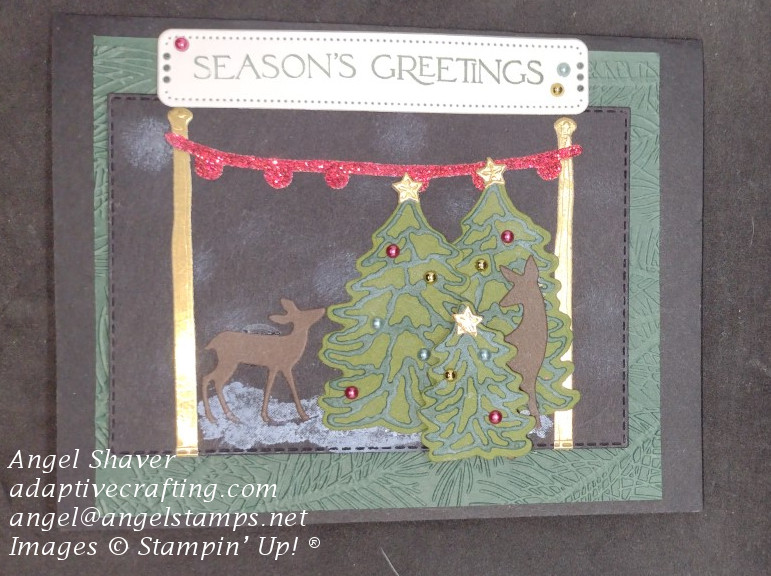 Deer in the tree lot outside