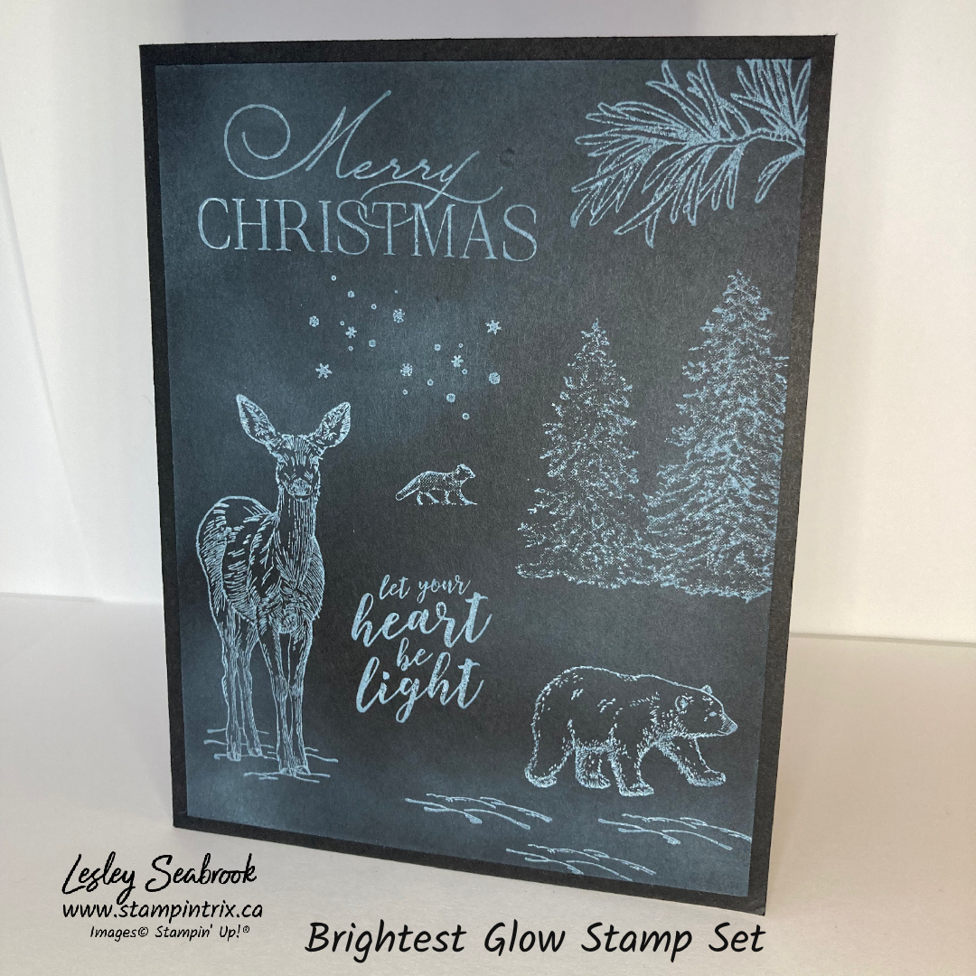 Chalkboard technique with brightest glow stamp set