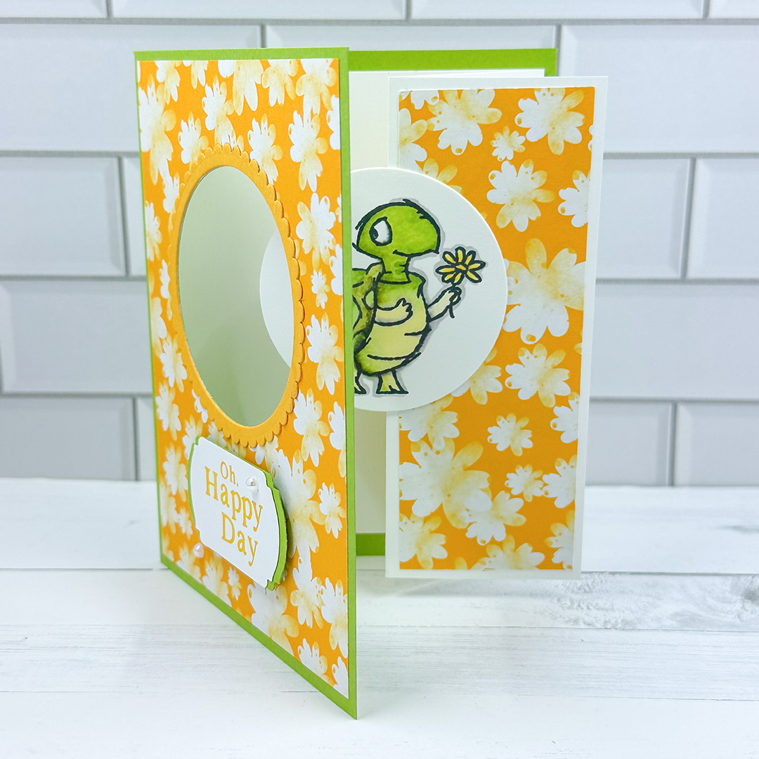 Bright and cheery fun fold card 1