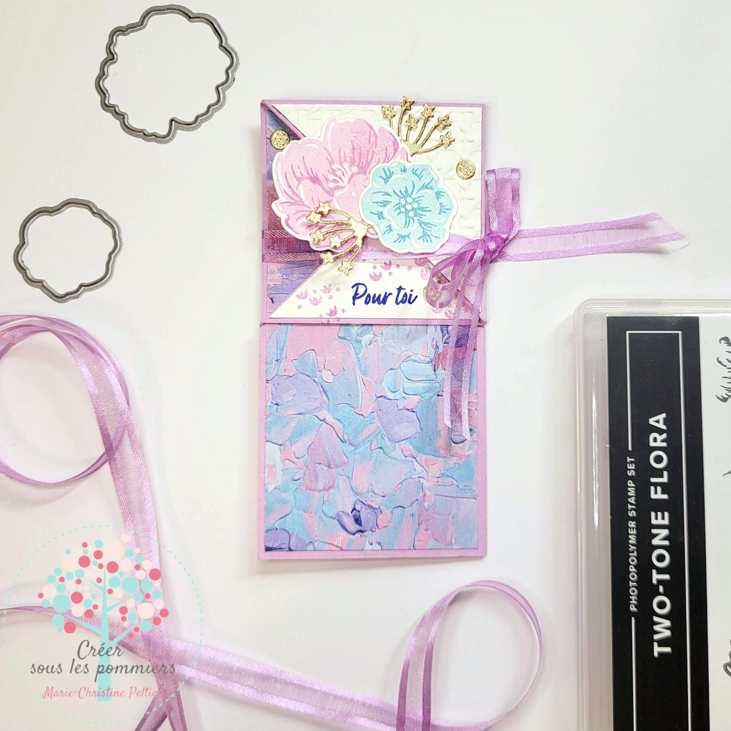 Carte origami two tone flora cslp23
