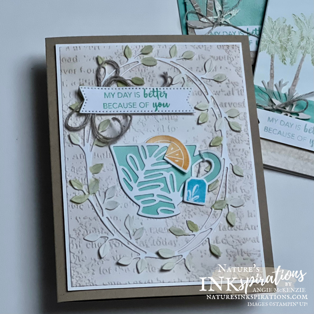 Dainty cup of tea thinking of you card