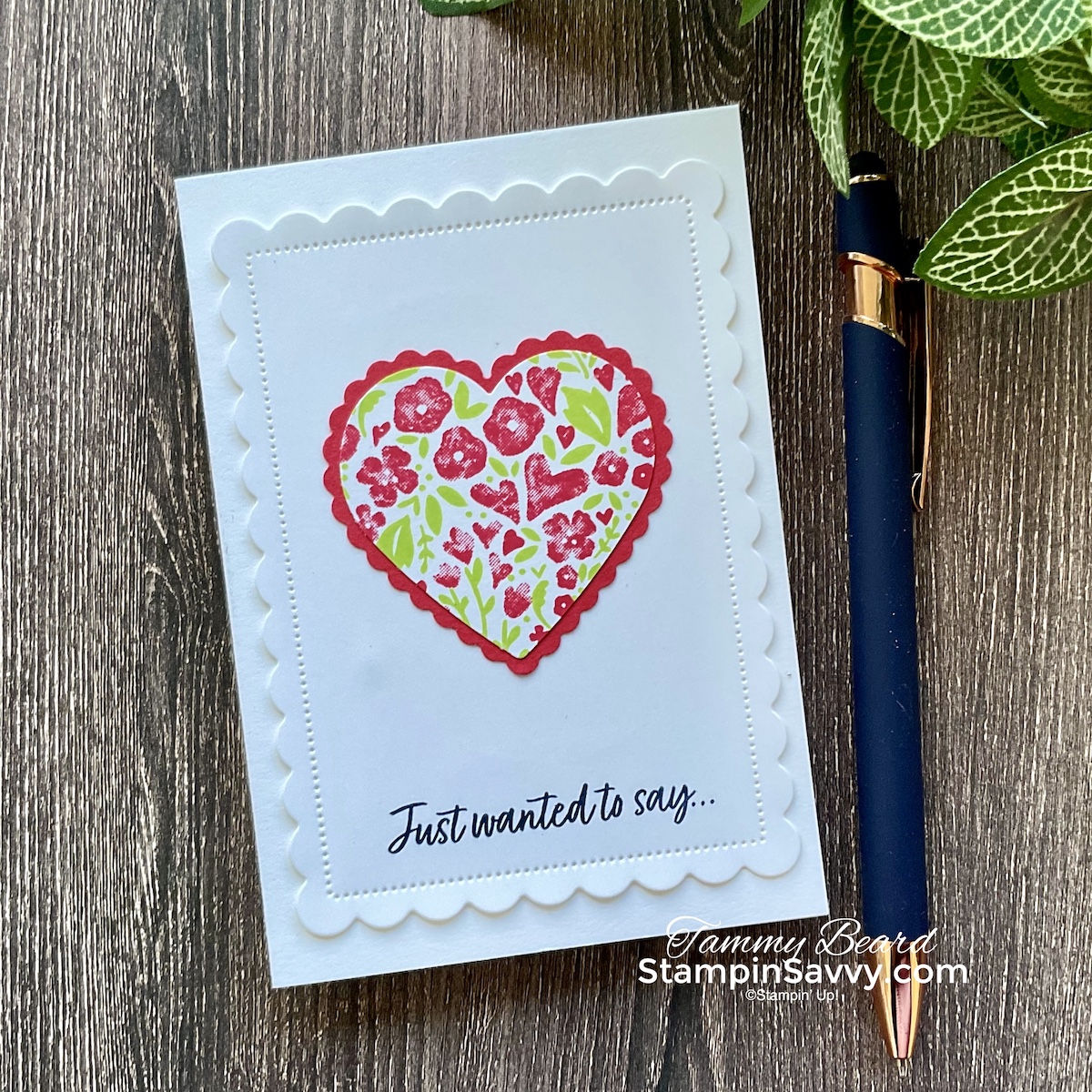 Country bouquet note card idea stampin savvy tammy beard