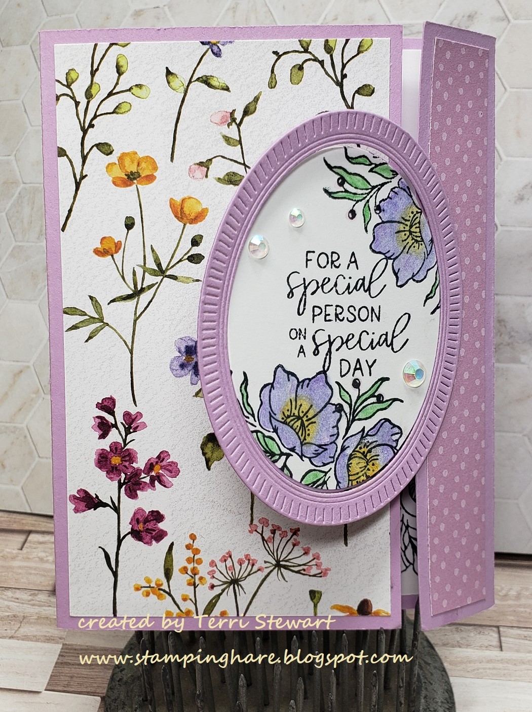 Framed florets with sab dainty flowers dsp offset gatefold