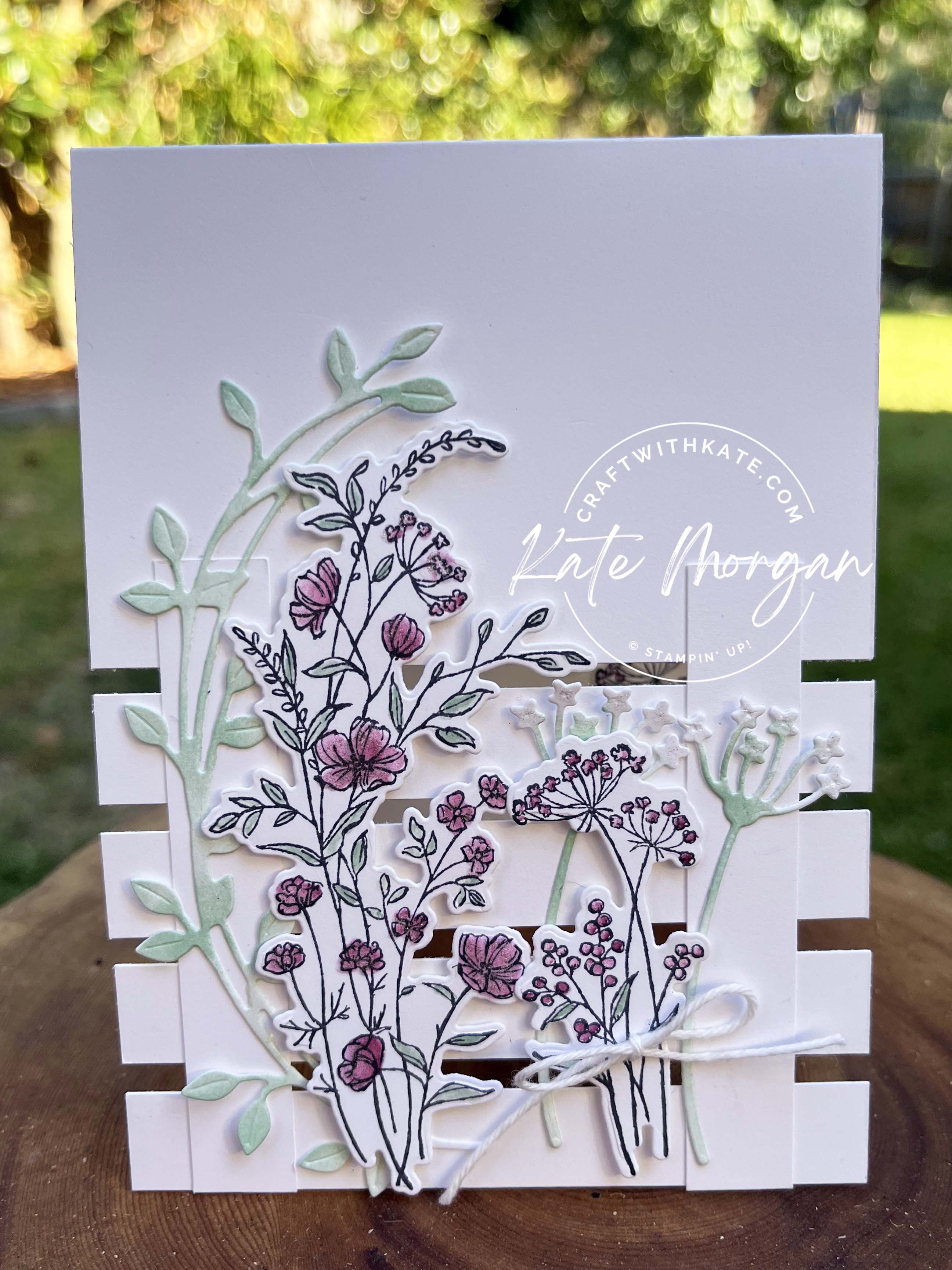 Dainty delight trellis card by kate morgan  stampin up australia 2023