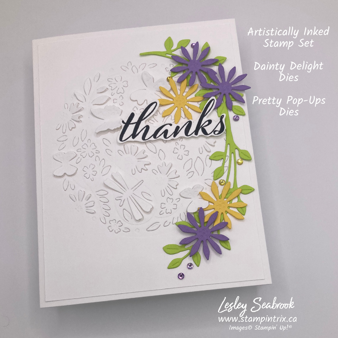 Artistically inked stamp set with dainty delight   pretty pop ups dies