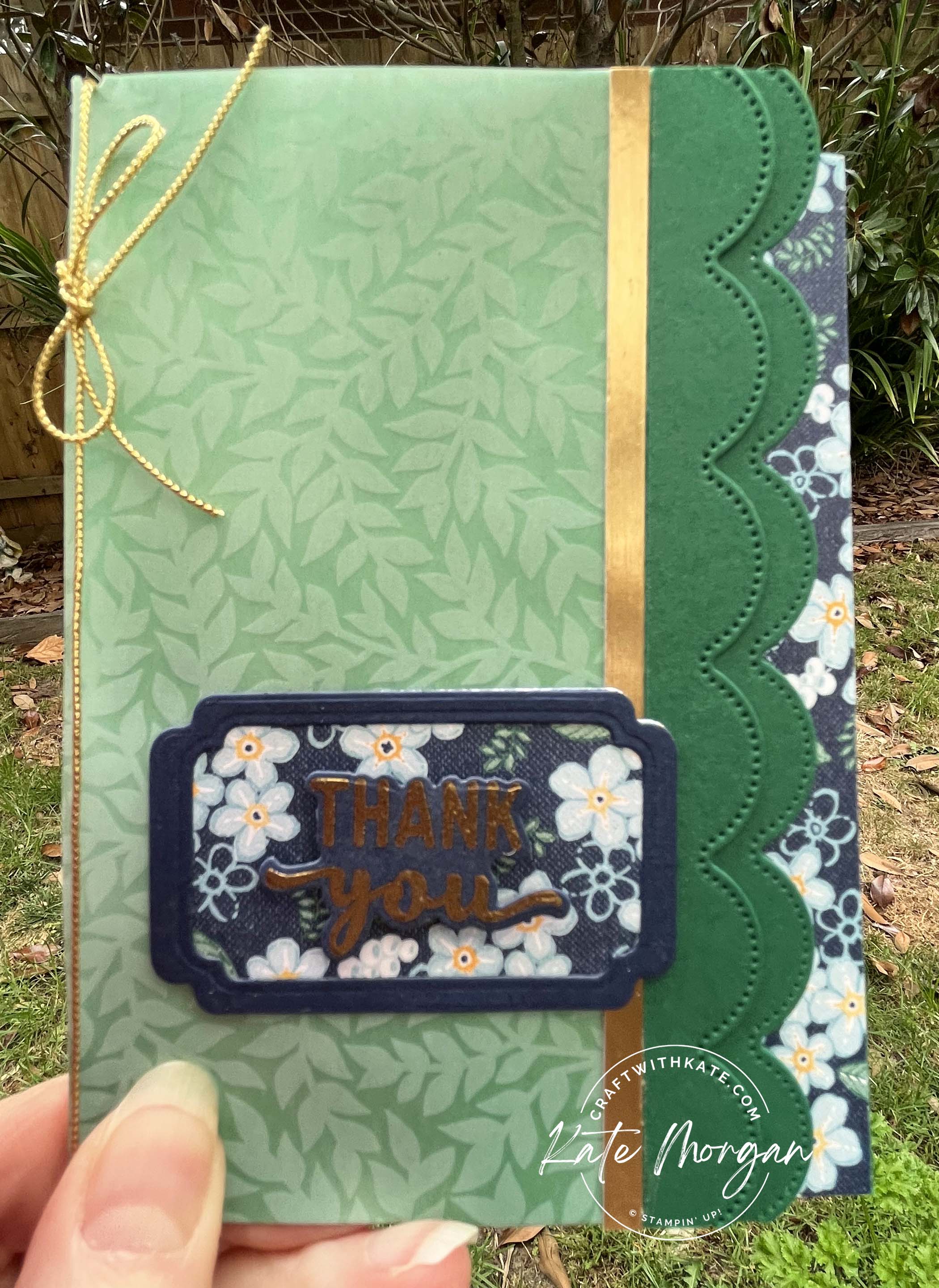 Thank you card by kate morgan  stampin up australia 2023 shaded spruce ccbh
