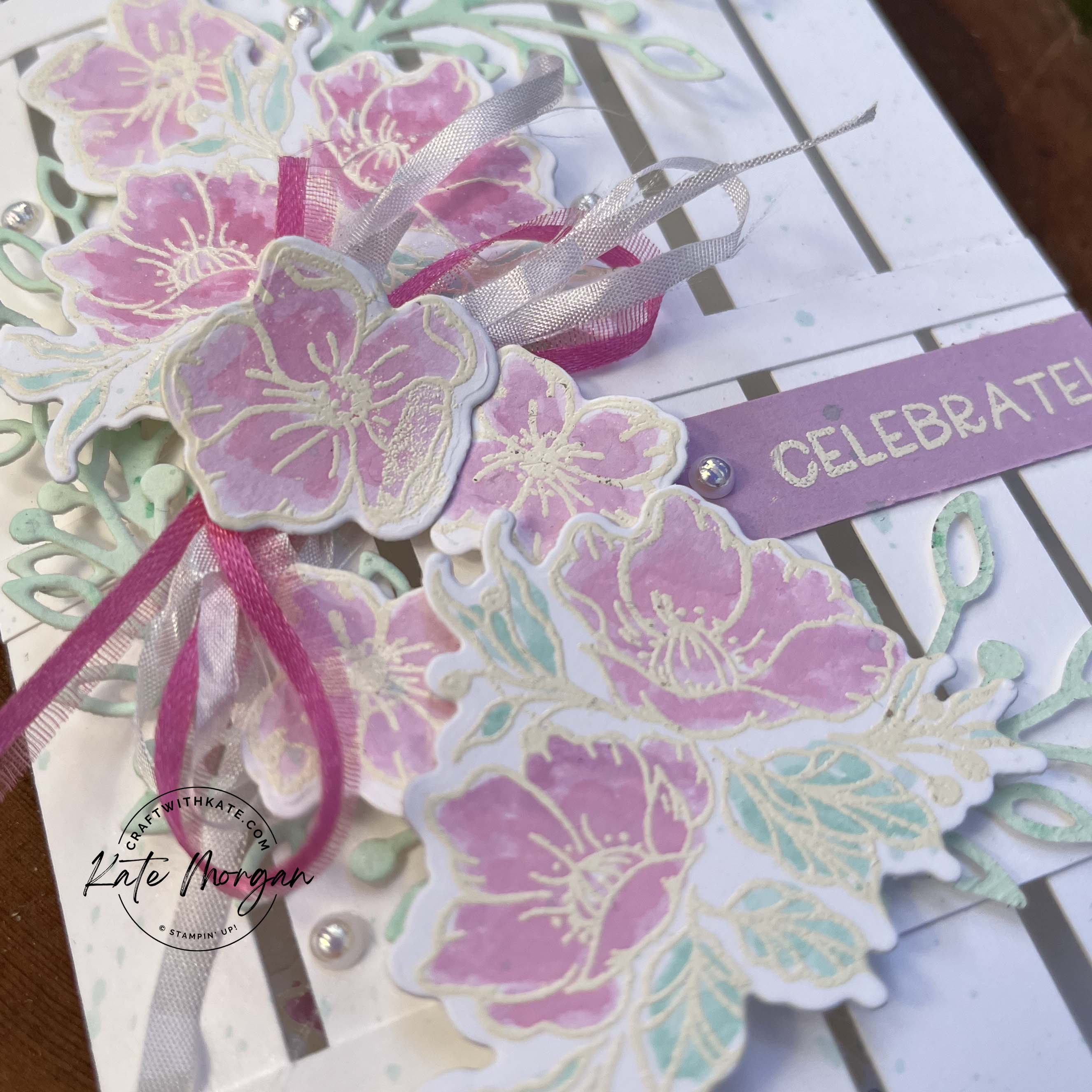Framed florets on a picket fence by kate morgan stampin up australia 2023 close up