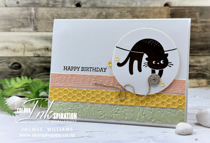 Stampin up love cats color challenge colour inkspiration clean and simple